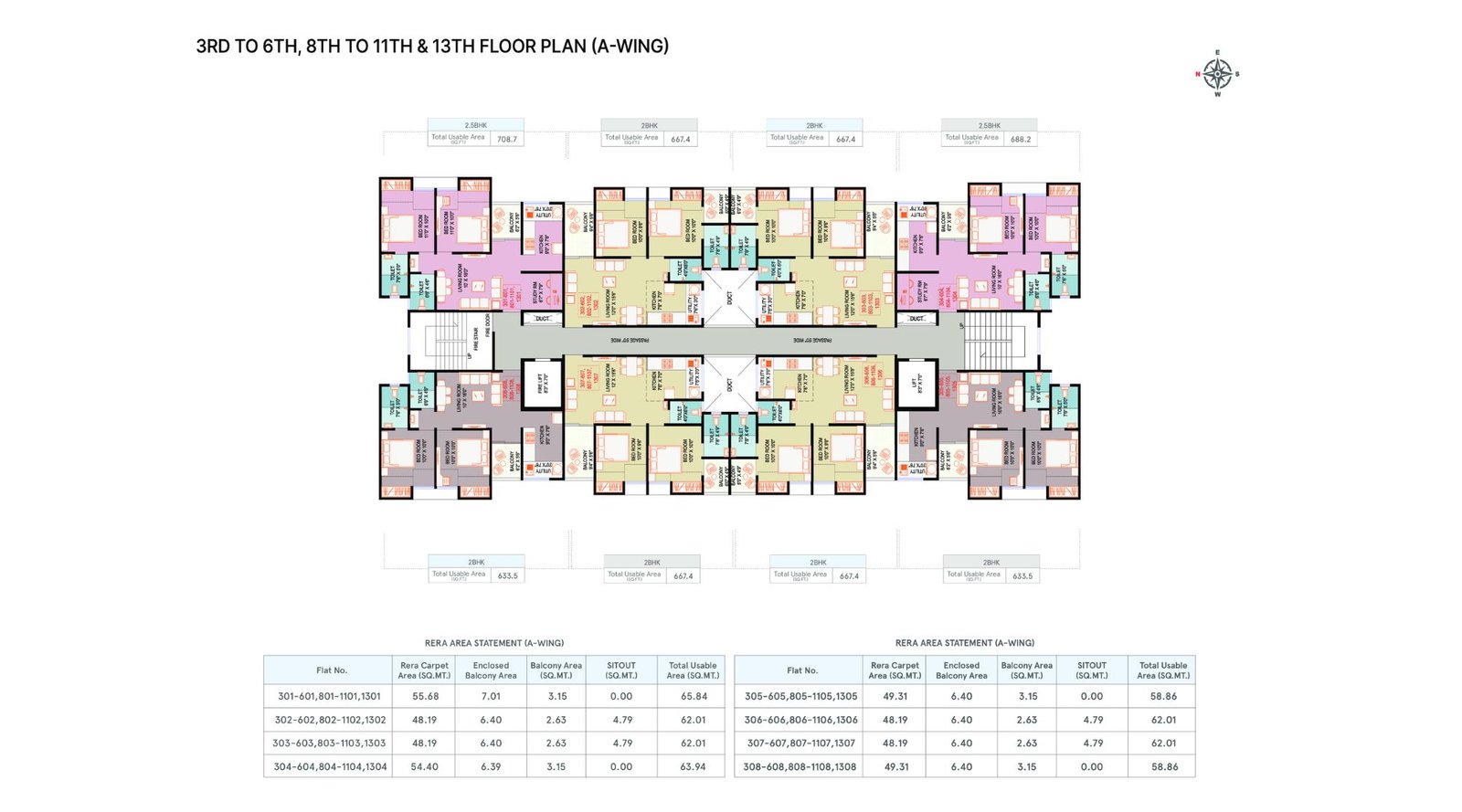 Aakar-Ivory-Heights-Typical-Floor-Plan-3rd-to-6th-8th-to-11th-And-13th-Floor-A-Wing