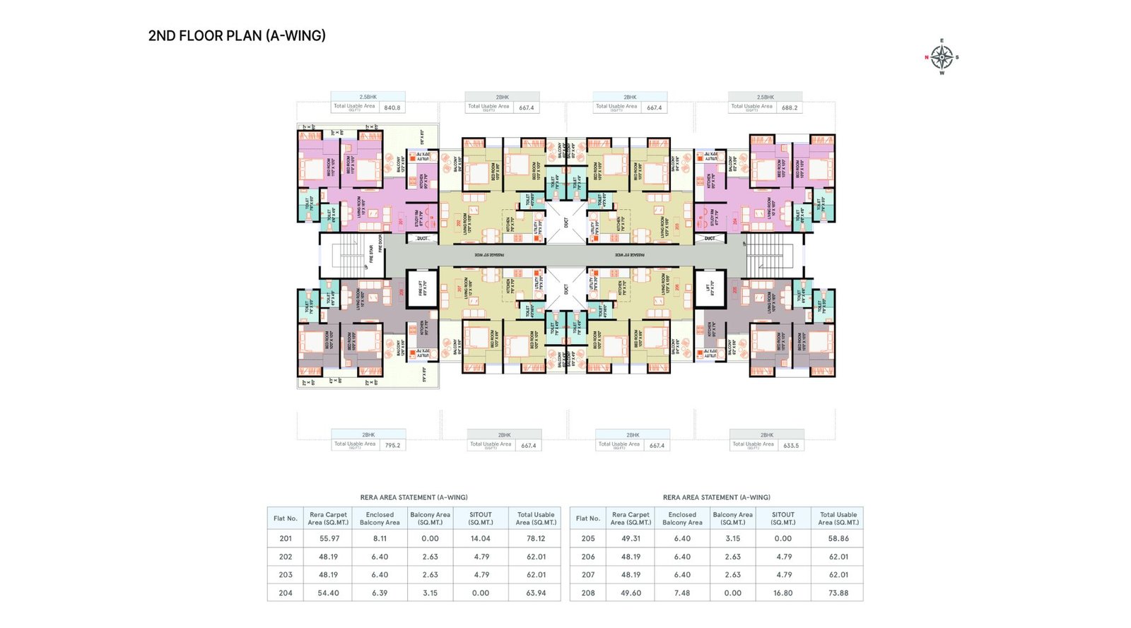 Aakar-Ivory-Heights-Typical-Floor-Plan-A-WIng
